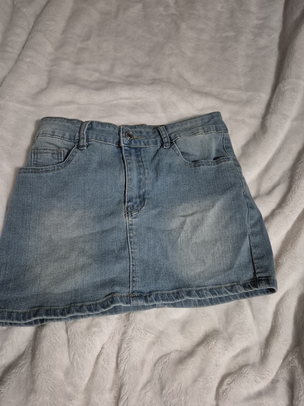 Light Blue Denim Mini Skirt for Kids - Youth